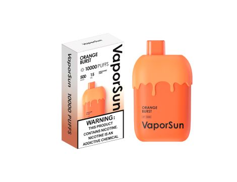 VAPORSUN 10000 PUFFS jednorazowy elektroniczny papieros smak ORANGE BURST. Papieros elektroniczny 10000 buchow - 2