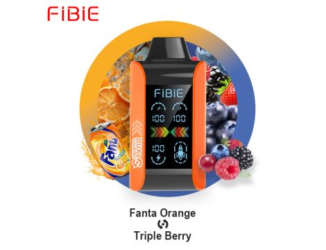 Elektroniczny papieros  FIBIE DUAL FLAVORS na 15000 buchow z podwójnym smakiem FANTA ORANGE - TRIPLE BERRY 2 IN 1