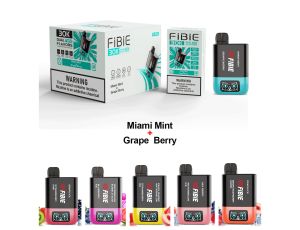 E-papieros FIBIE 30000 o smakom   MIAMI MINT + GRAPE BERRY - image 2